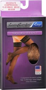 Fashion Loving Comfort Thigh High Stockings Moderate Beige Medium 1 Pair
