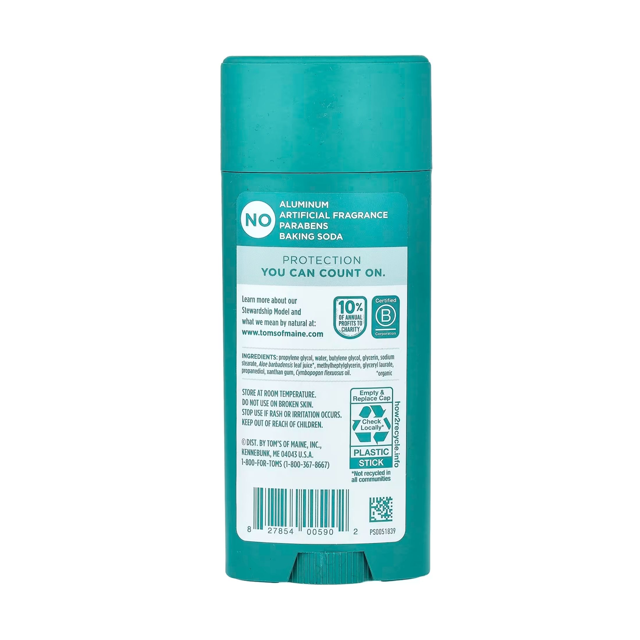 Tom's of Maine Deodorant, Unscented, Aluminum Free - 3.25 Ounce