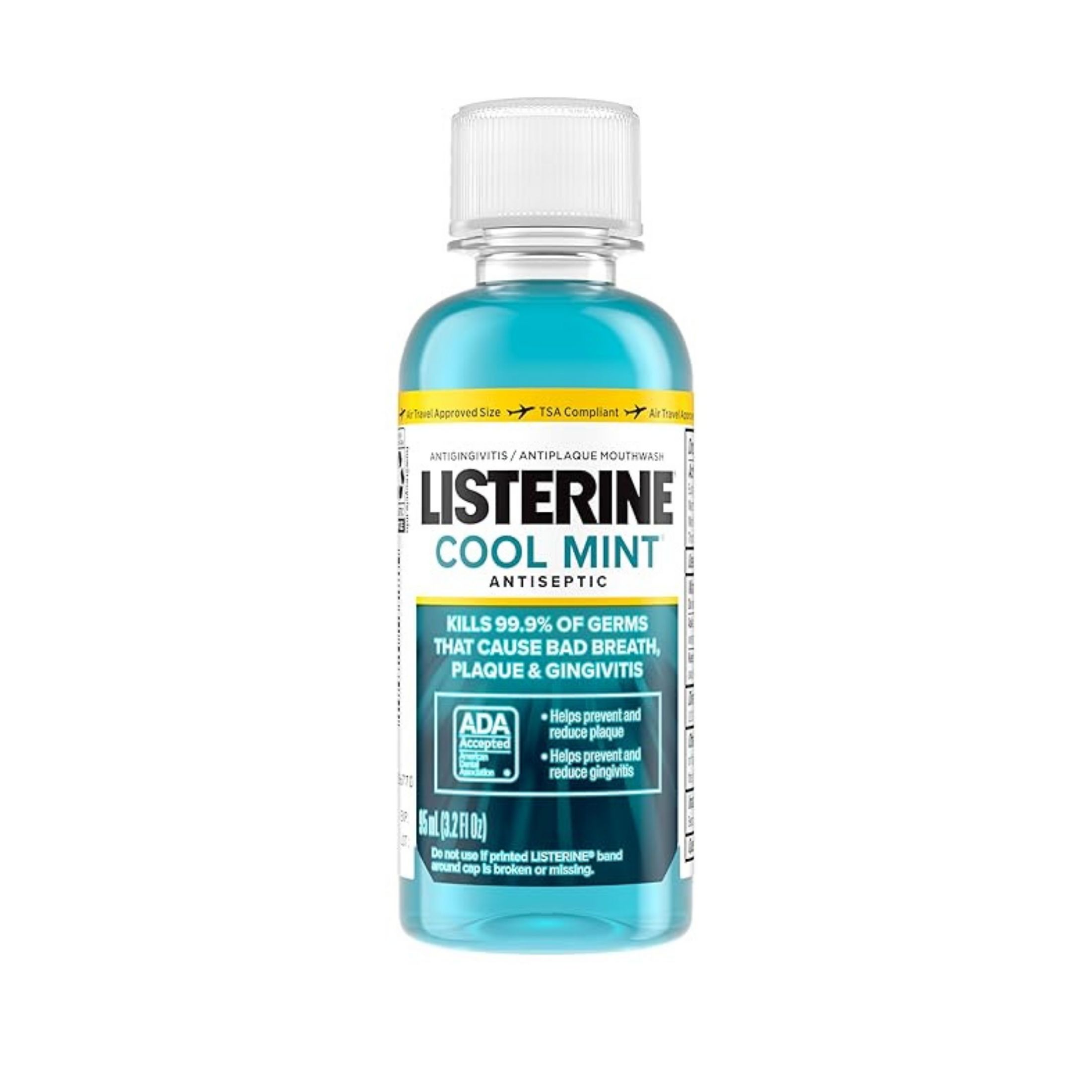 Listerine Antiseptic Mouthwash For Bad Breath - Cool Mint, 3.2 Fl Oz