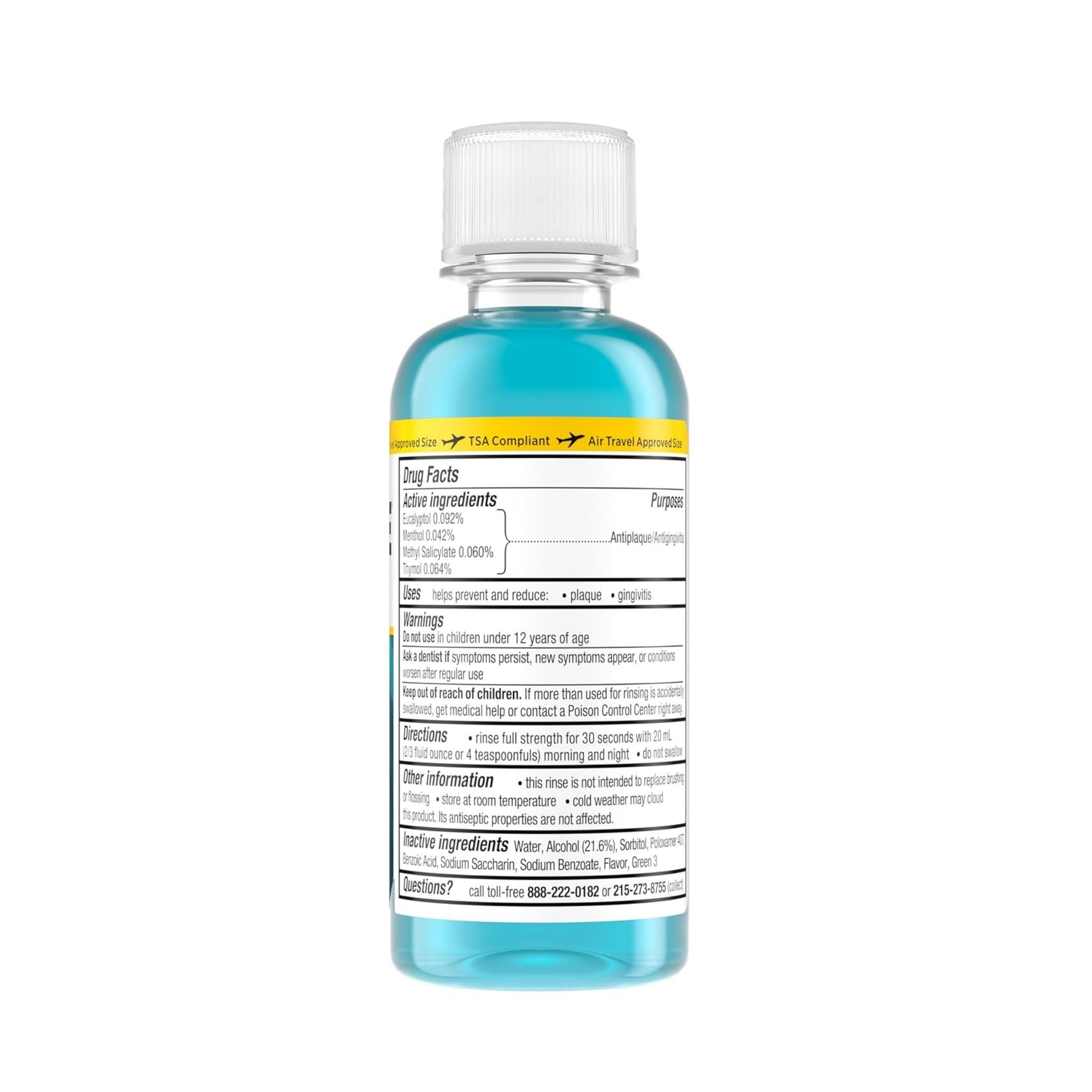 Listerine Antiseptic Mouthwash For Bad Breath - Cool Mint, 3.2 Fl Oz