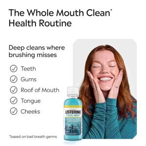 Listerine Antiseptic Mouthwash For Bad Breath - Cool Mint, 3.2 Fl Oz