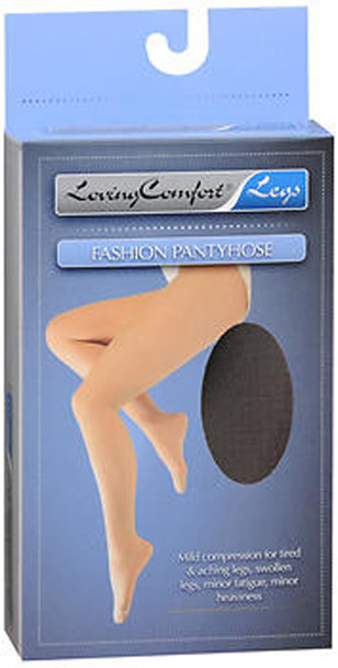 Loving Comfort Fashion Pantyhose Sheer Firm Black Queen Plus - 1 Ea