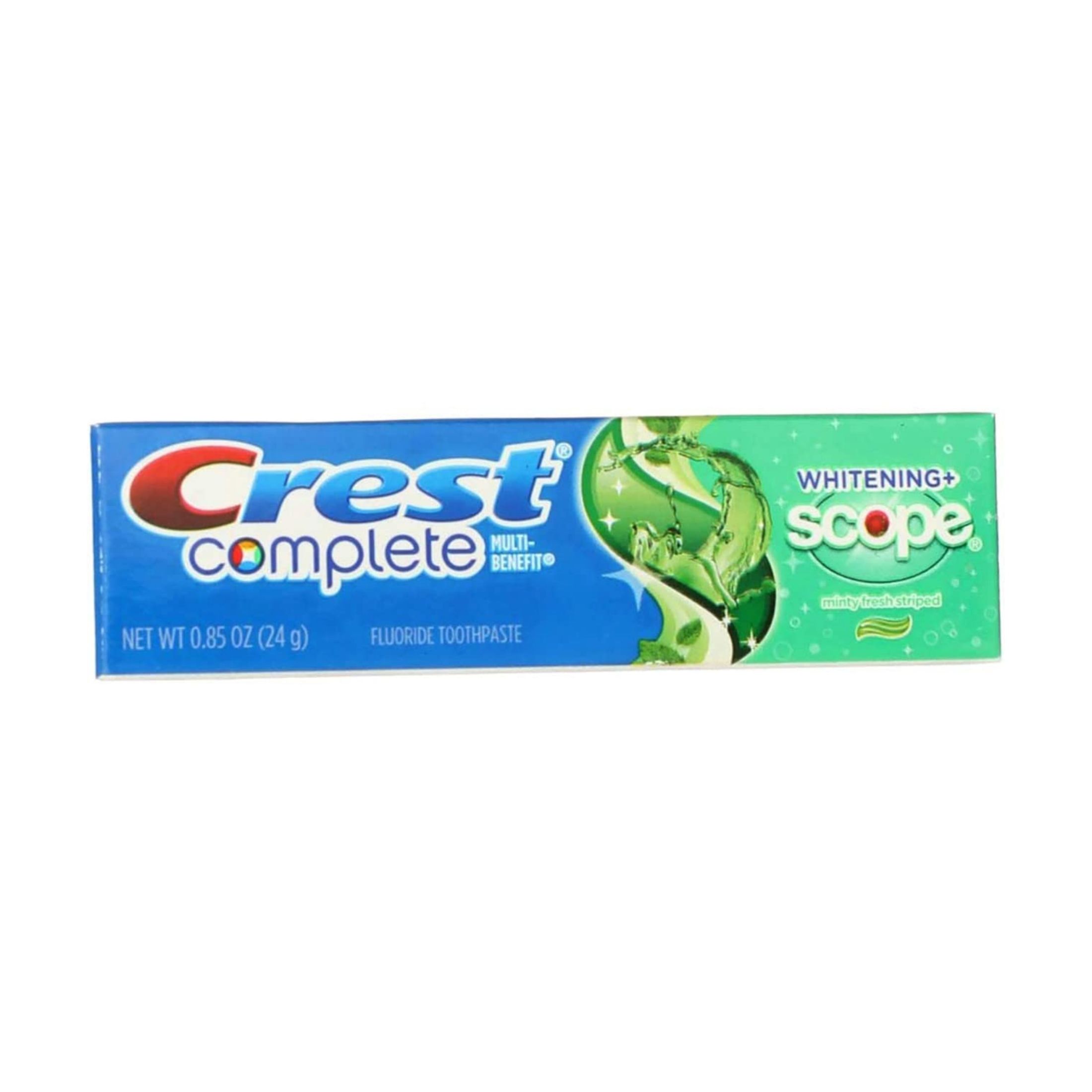 Crest Complete + Scope Whitening Fluoride Toothpaste - Minty Fresh Striped, 0.85 Oz