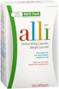 Alli Orlistat 60 Mg Capsules Weight Loss Aid Refill Pack - 120ct