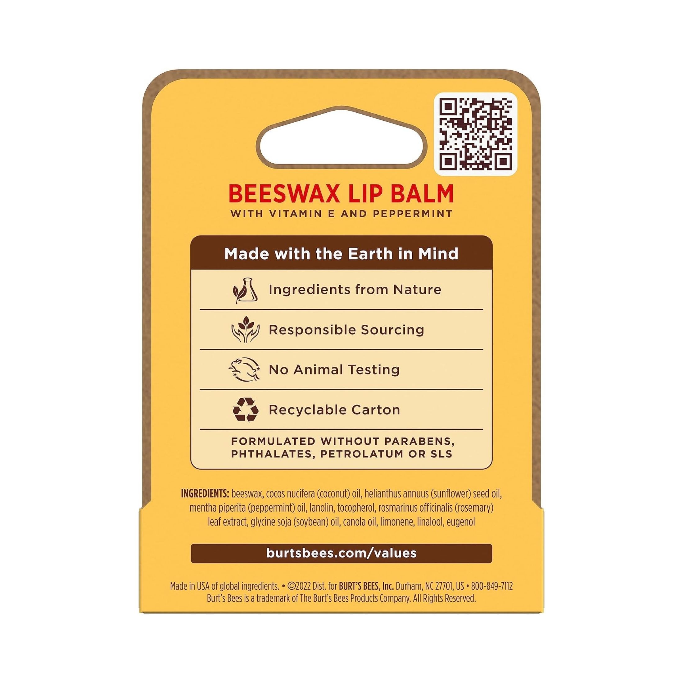 Burt's Bees Lip Balm, Beeswax 0.15 Oz