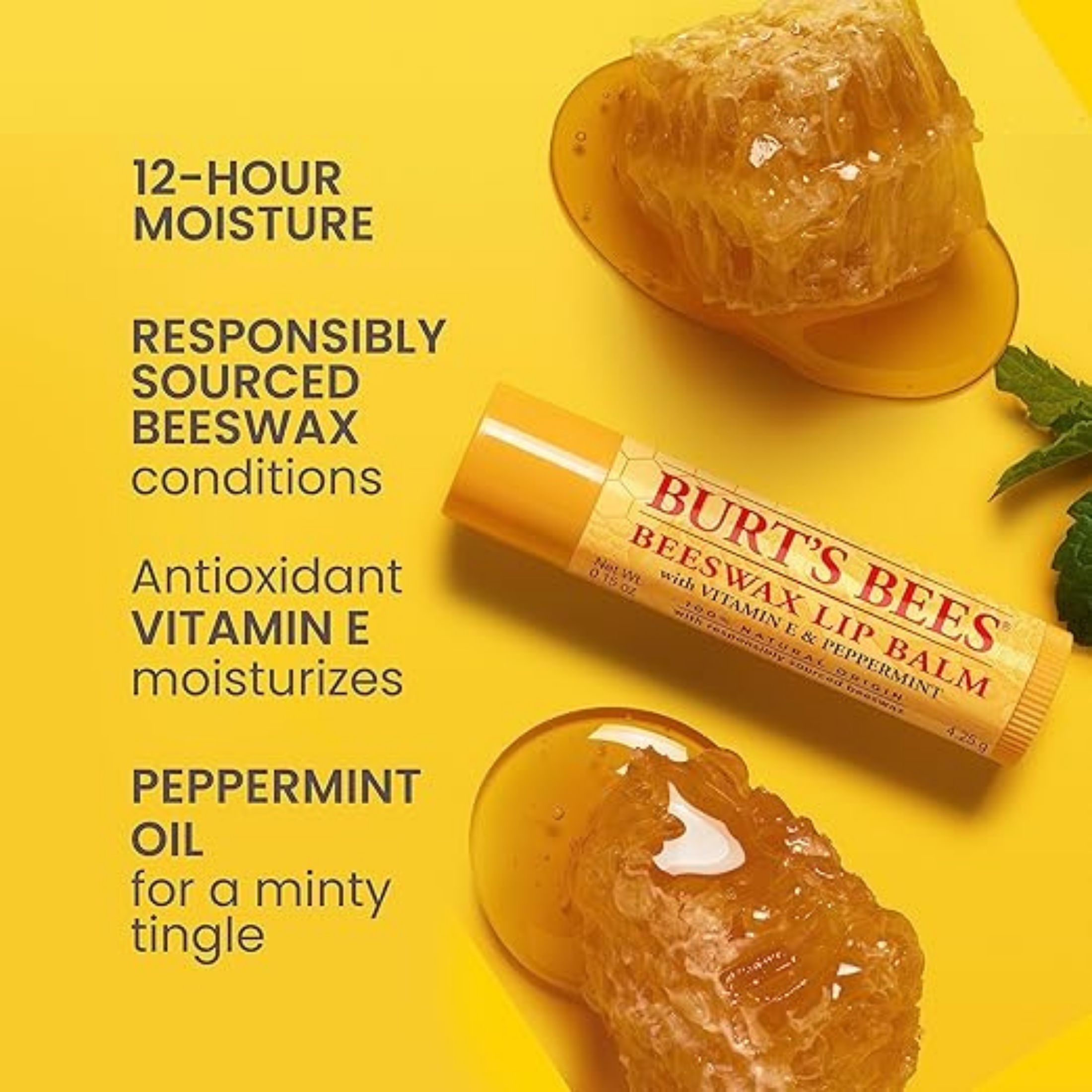 Burt's Bees Lip Balm, Beeswax 0.15 Oz