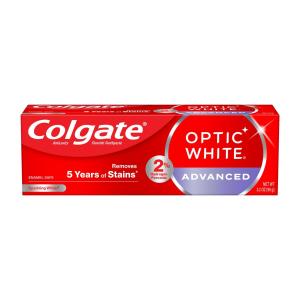 Colgate Optic White Toothpaste, Anticavity Fluoride, Sparkling White, Advanced