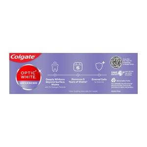 Colgate Optic White Toothpaste, Anticavity Fluoride, Sparkling White, Advanced