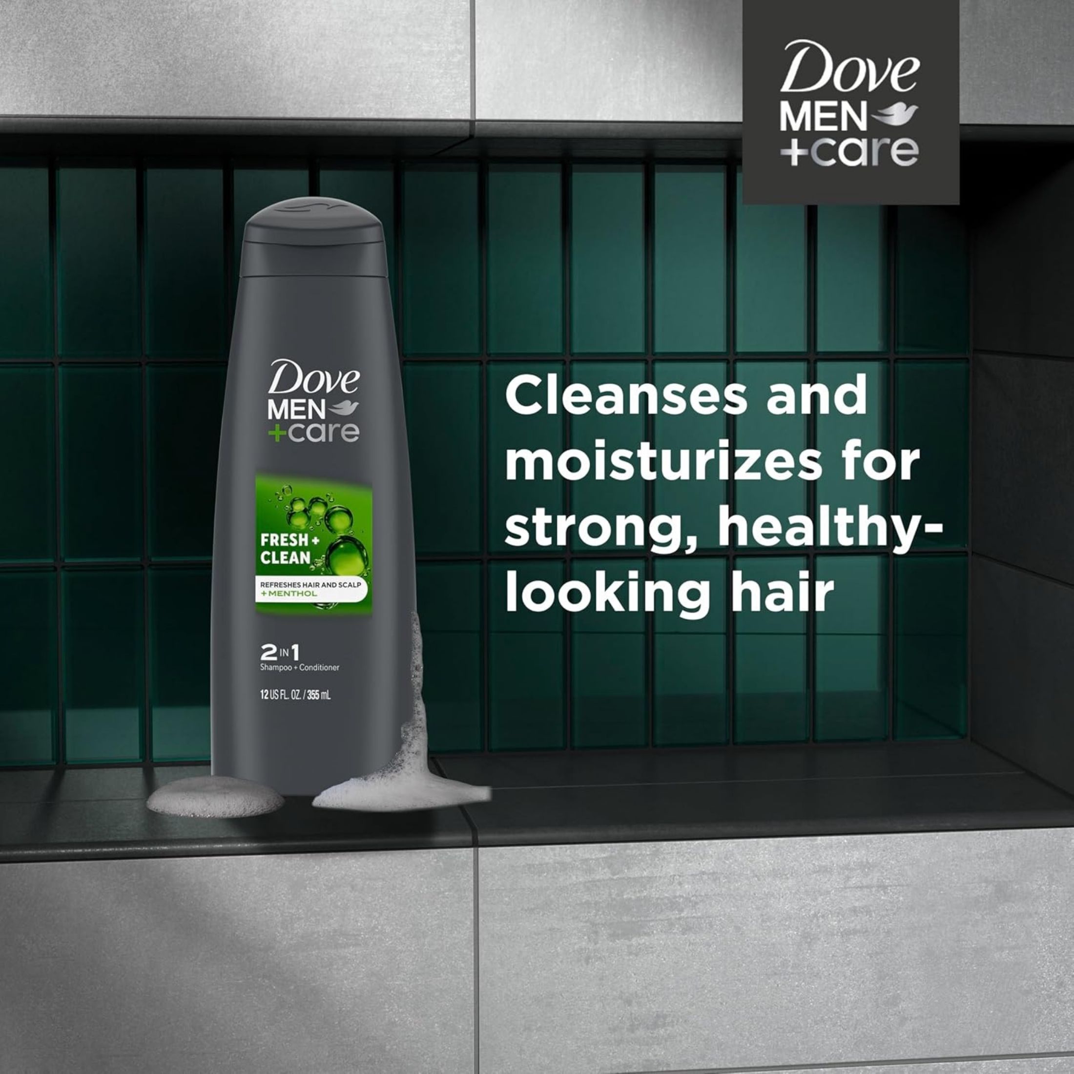 Dove Men+Care Shampoo + Conditioner, 2 In 1, Fresh + Clean 3 Fl Oz