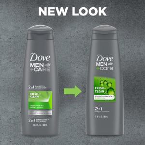 Dove Men+Care Shampoo + Conditioner, 2 In 1, Fresh + Clean 3 Fl Oz