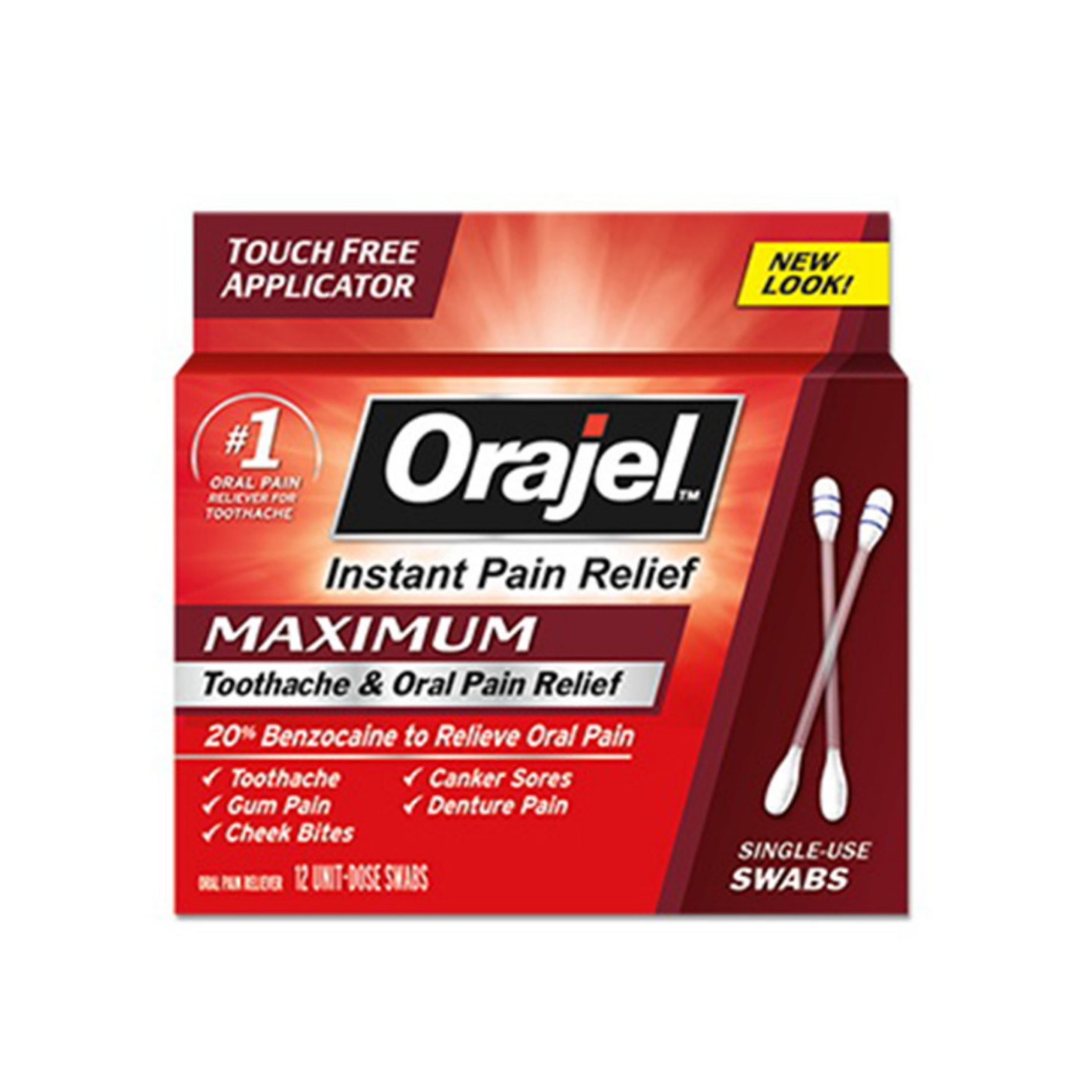 Orajel Maximum Toothache & Oral Pain Relief Swabs