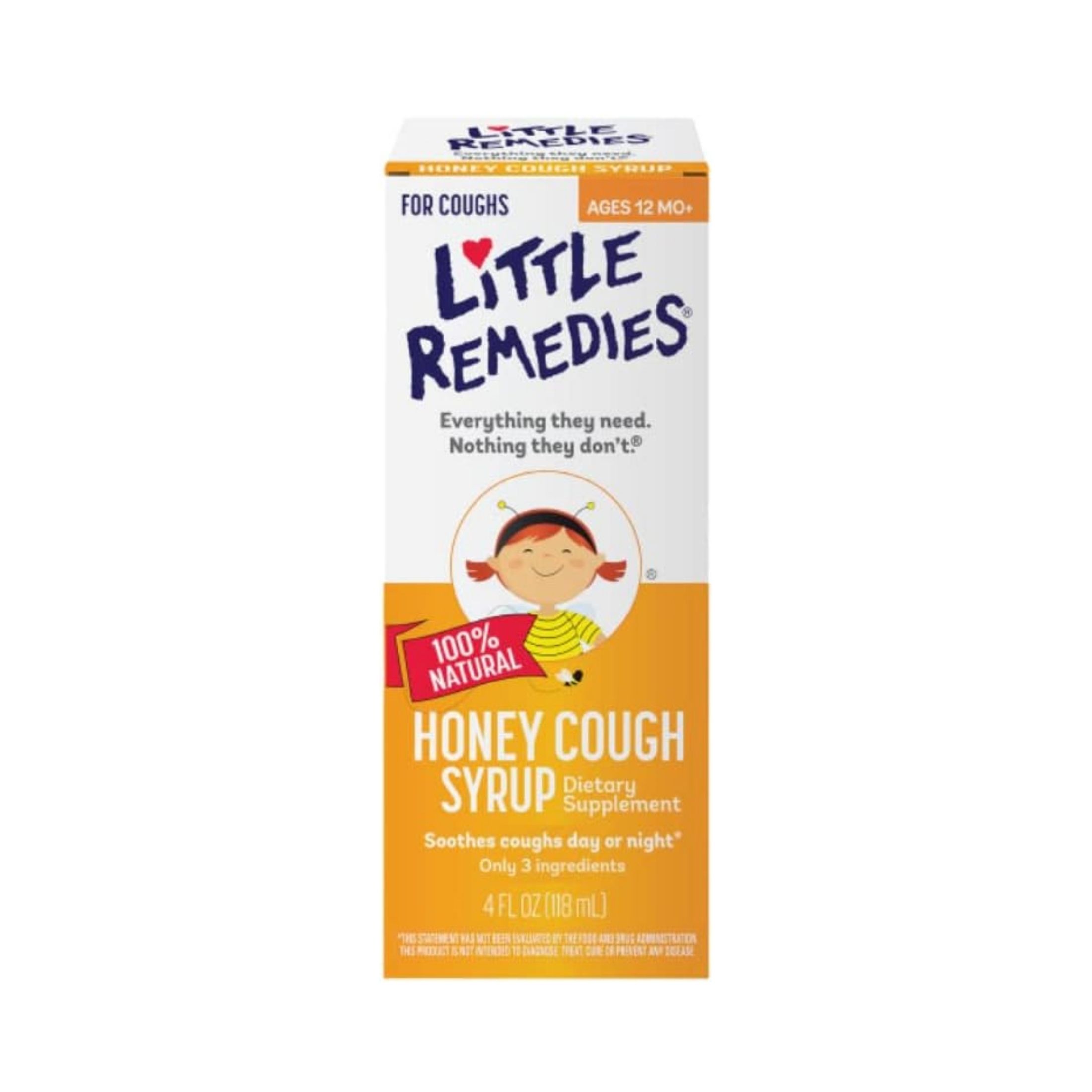 Little Remedies Honey Cough Syrup, 100% Natural 4.00 Fl Oz