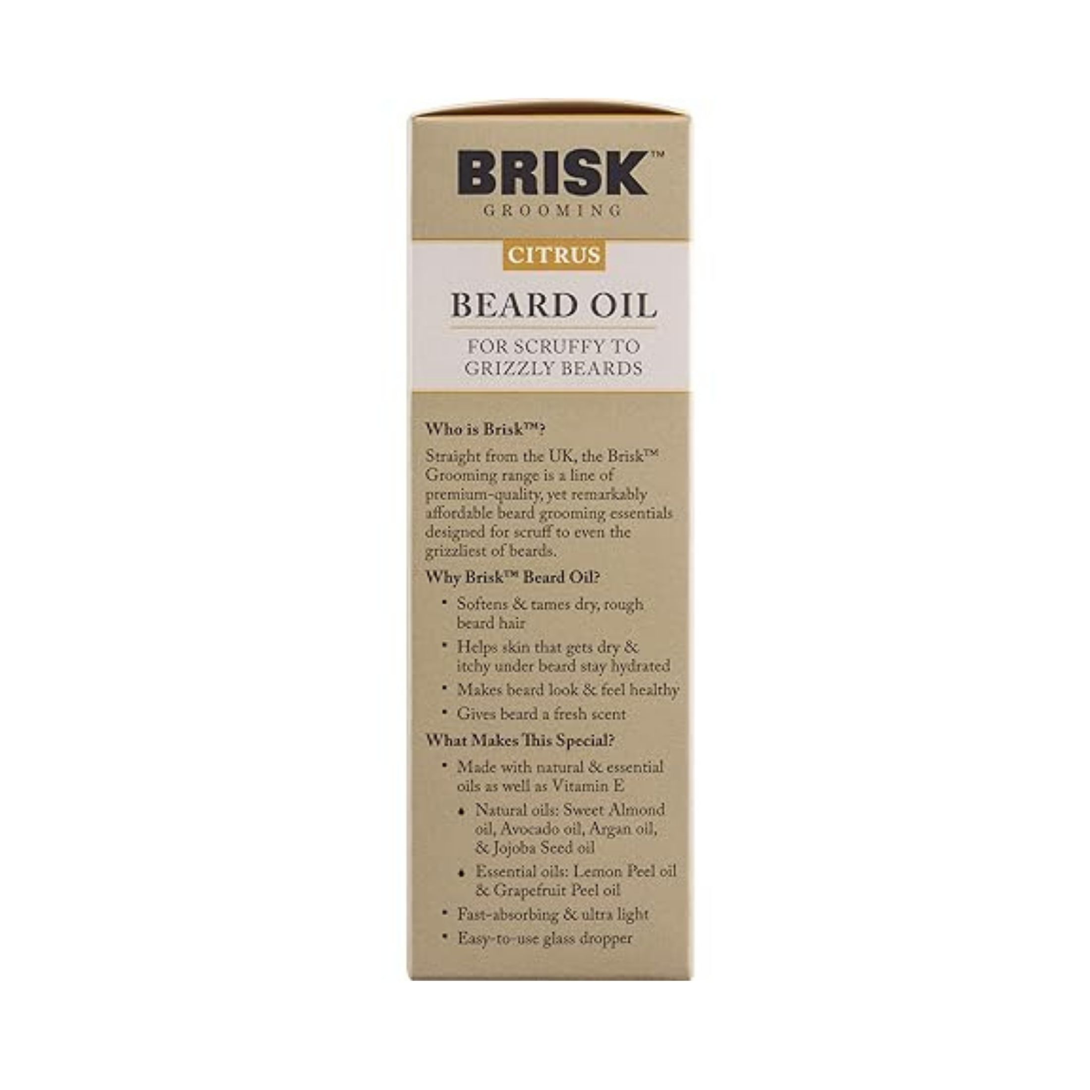 Brisk Grooming Beard Oil Citrus 1.7 Oz
