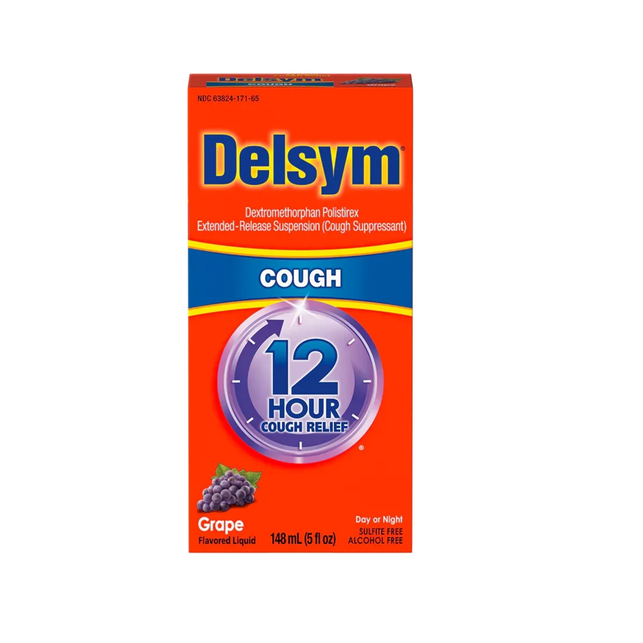 Delsym Adult Cough Suppressant Liquid, Grape Flavor, 5 Ounce
