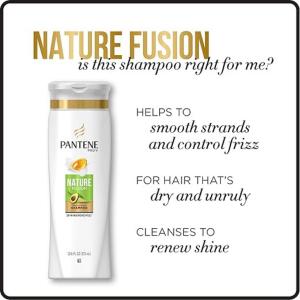 Pantene Pro V Nature Fusion Smoothing Shampoo With Avocado Oil, 12.6 Fl Oz