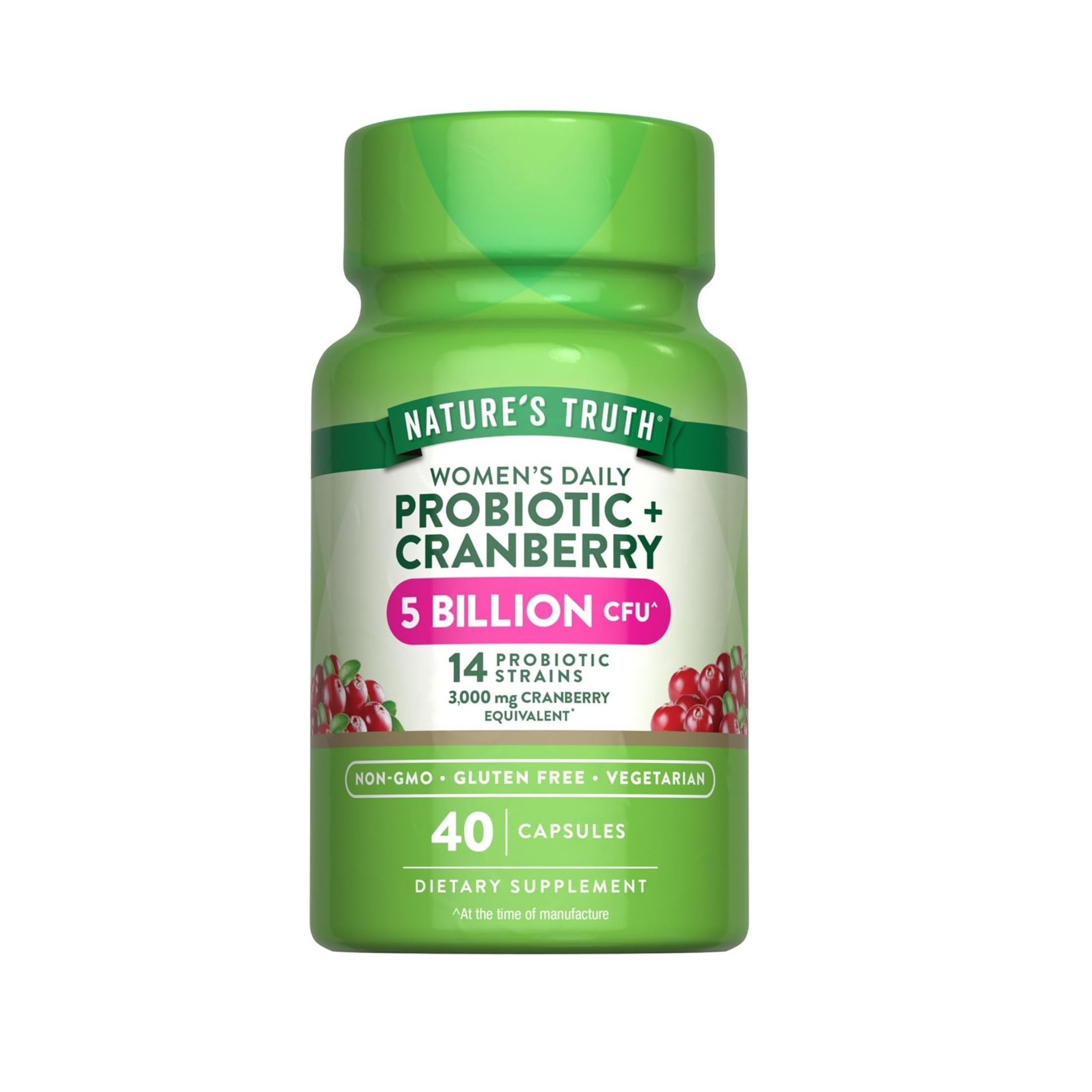 Nature's Truth Women's Probiotic + Cranberry, 40 Vegetarian Capsules