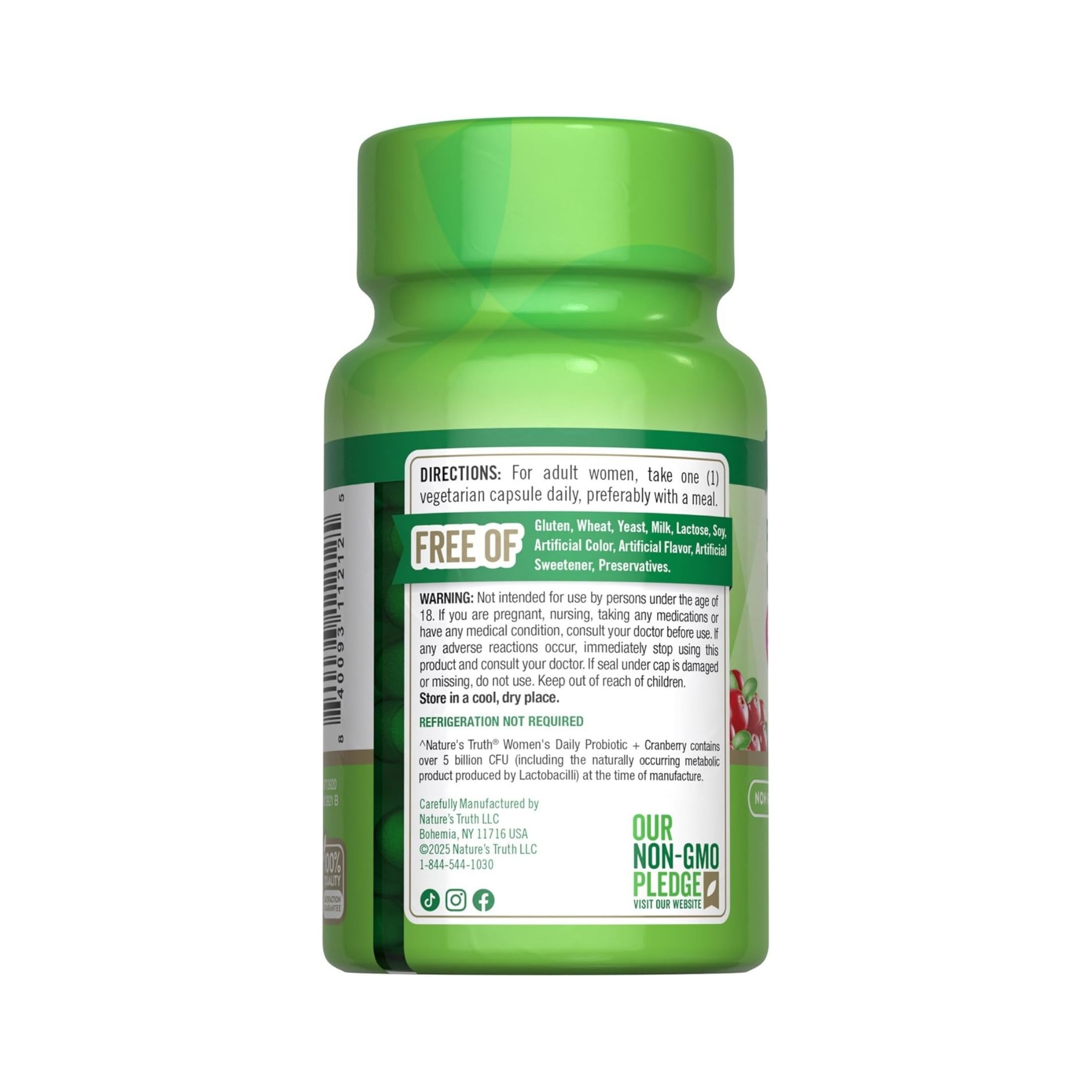 Nature's Truth Women's Probiotic + Cranberry, 40 Vegetarian Capsules