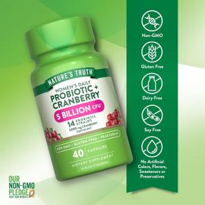 Nature's Truth Women's Probiotic + Cranberry, 40 Vegetarian Capsules