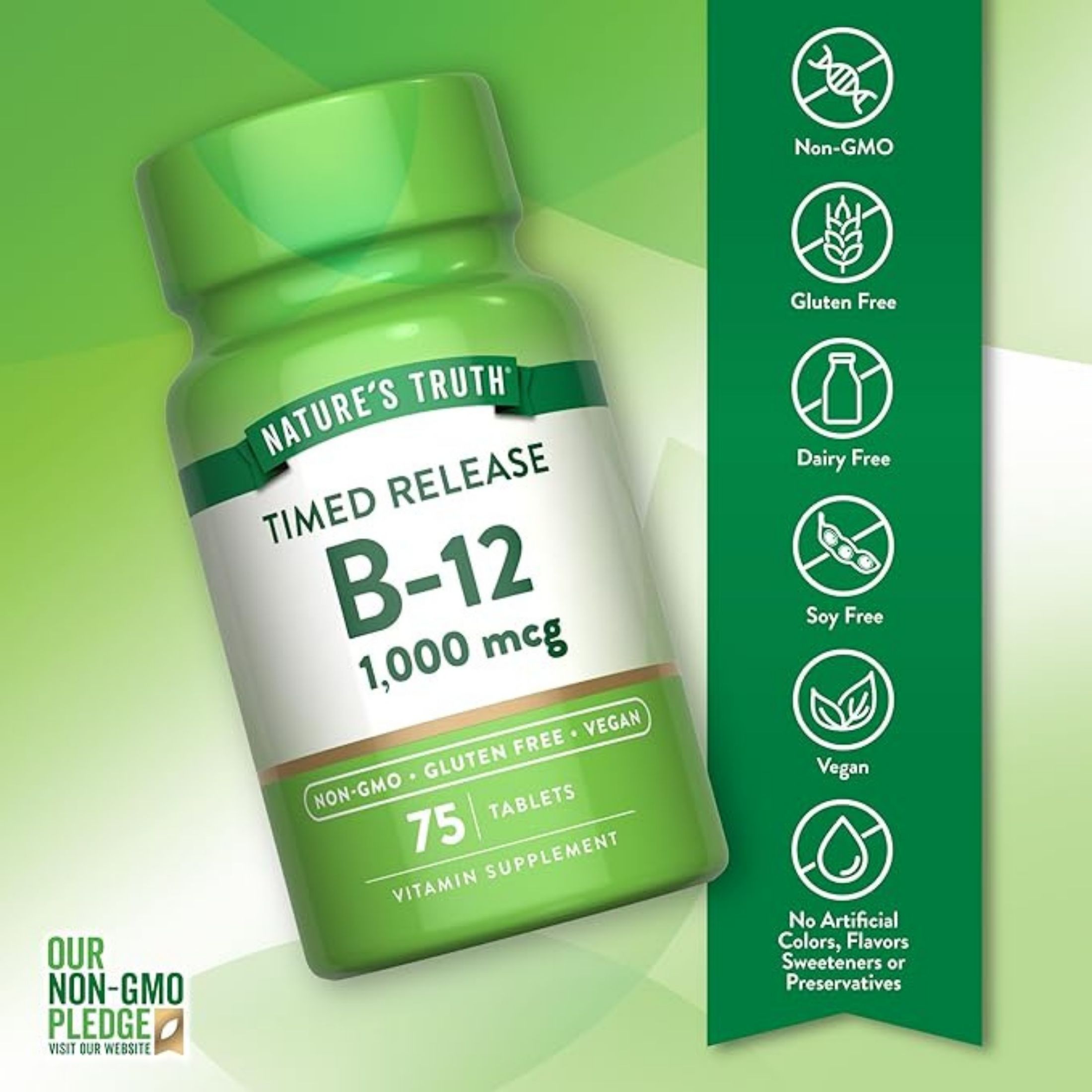 Nature's Truth Vitamin B-12 1000Mcg Time Release Tablets