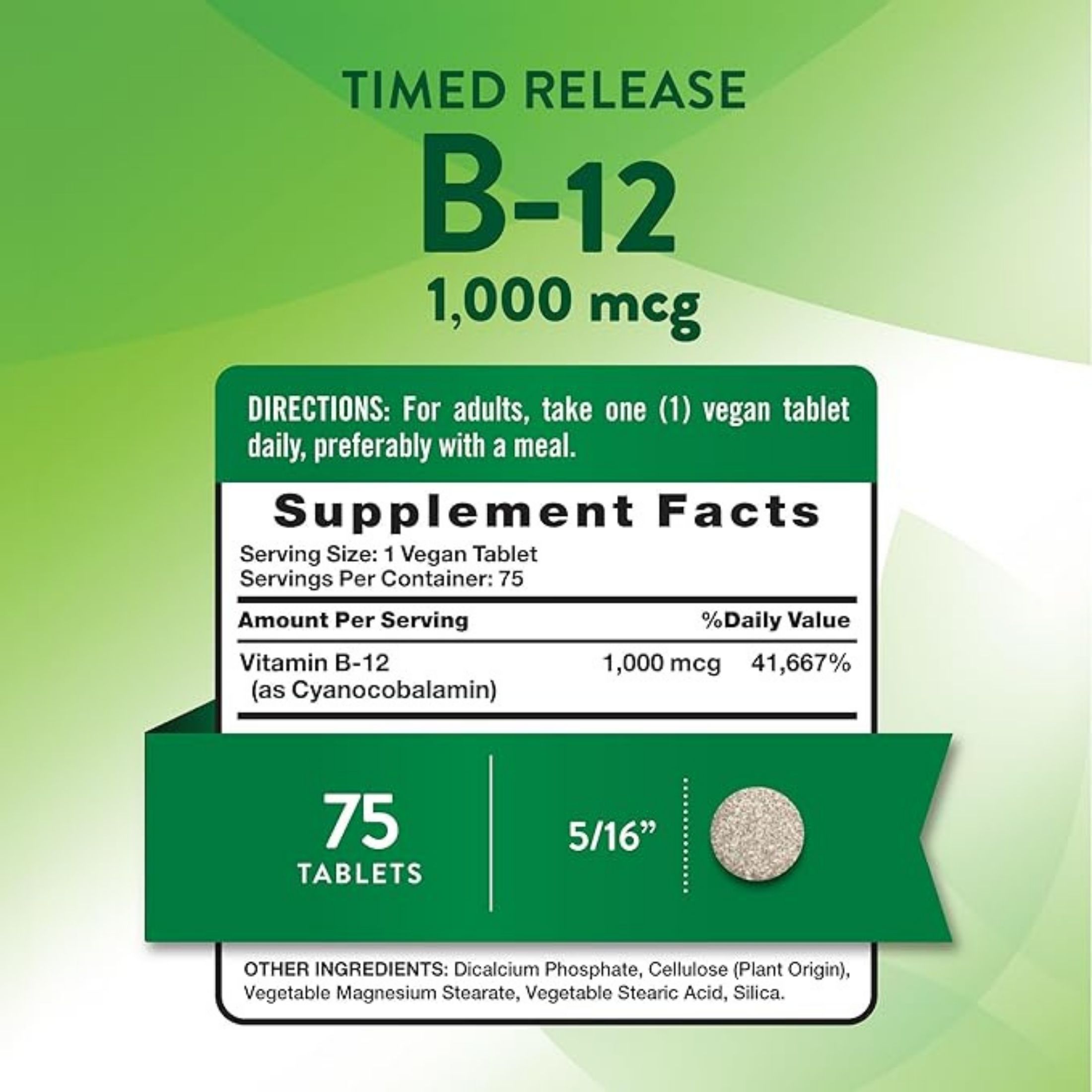 Nature's Truth Vitamin B-12 1000Mcg Time Release Tablets