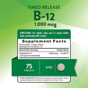 Nature's Truth Vitamin B-12 1000Mcg Time Release Tablets