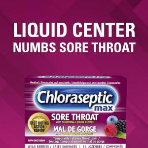 Chloraseptic Max Sore Throat, Fast Acting, Lozenges, Wild Berries