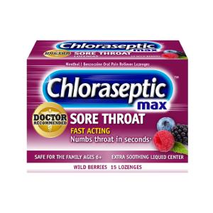 Chloraseptic Max Sore Throat, Fast Acting, Lozenges, Wild Berries