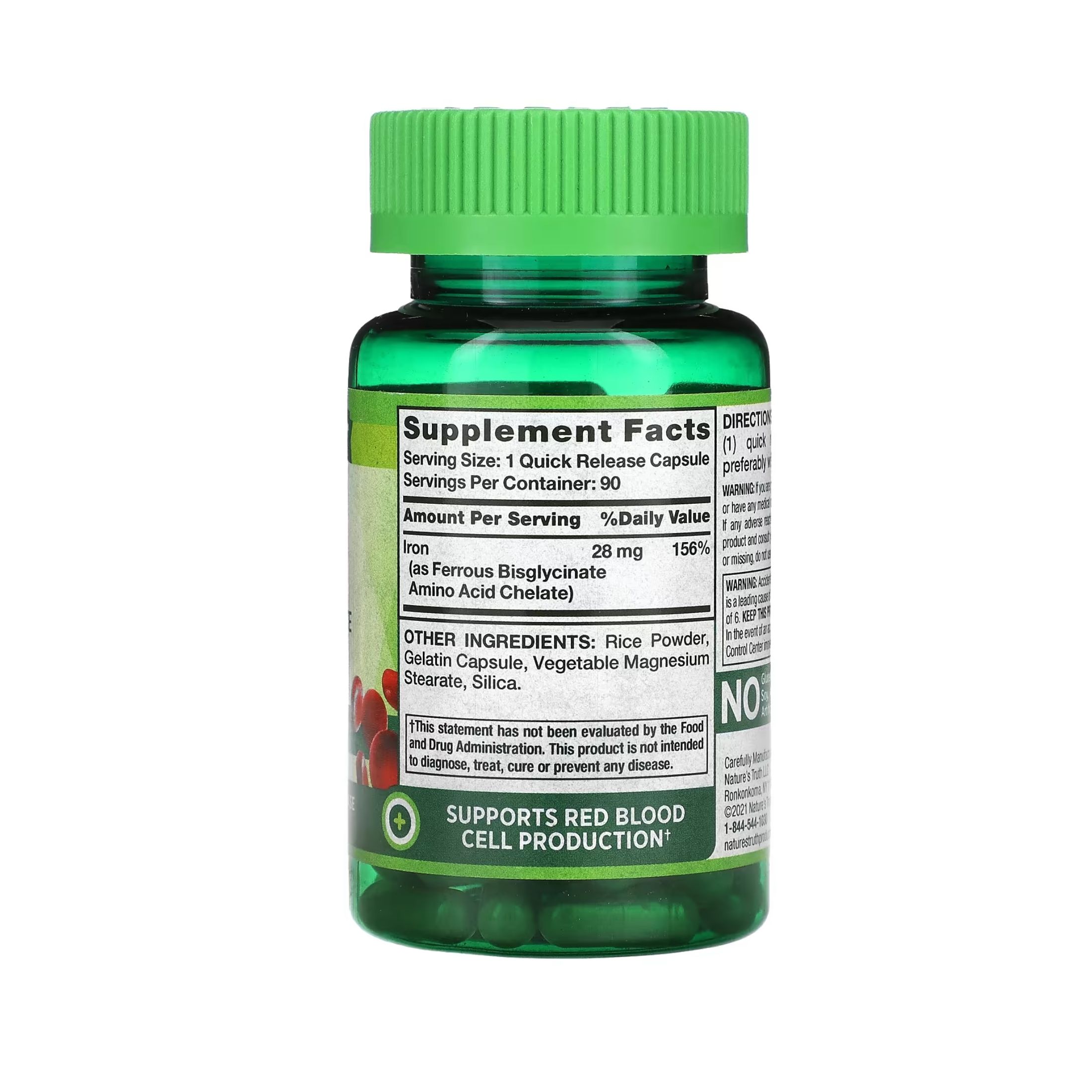 Nature's Truth Easy Capsules 28 Mg Iron
