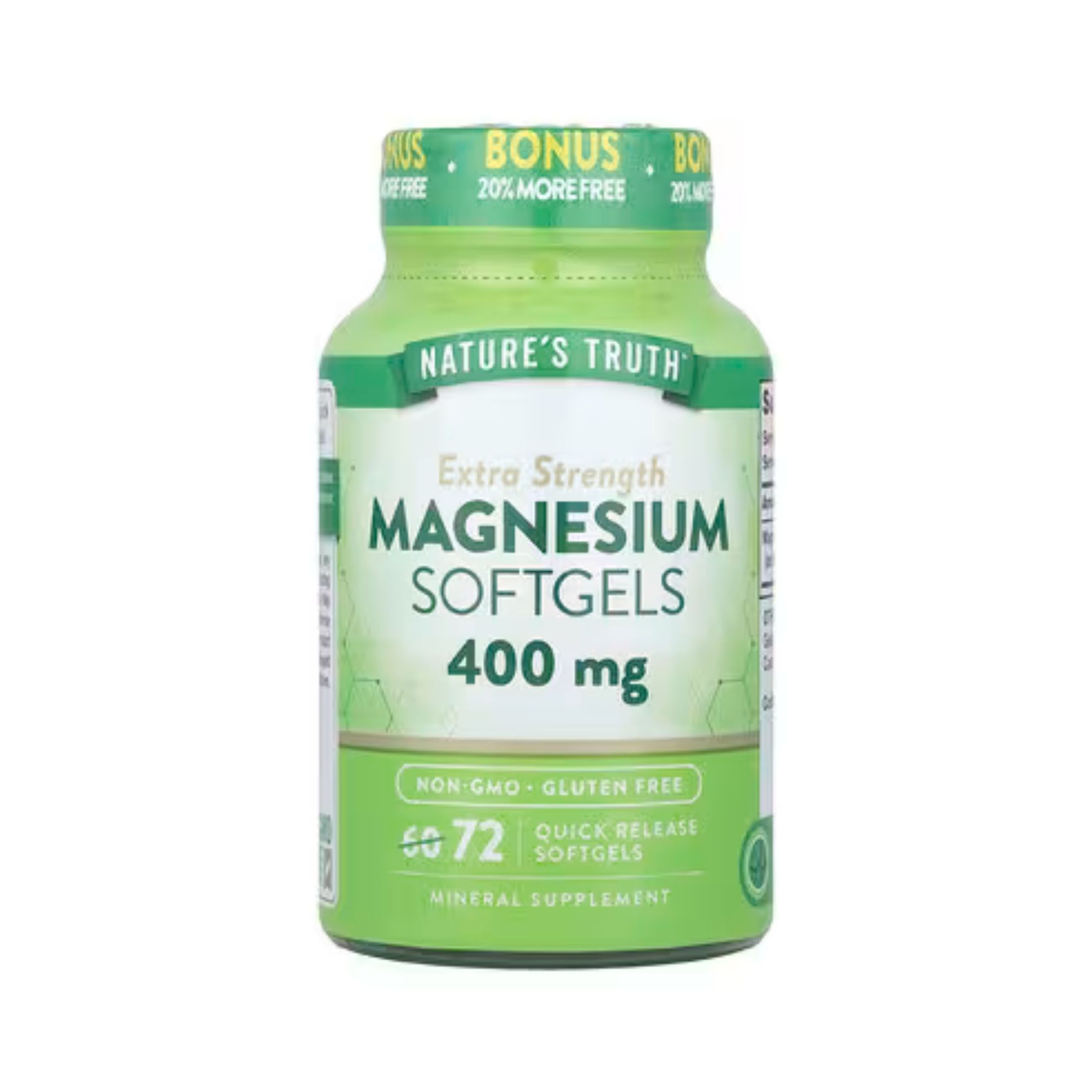 Nature's Truth Magnesium 400mg Extra Strength Quick Release Softgels 72ct
