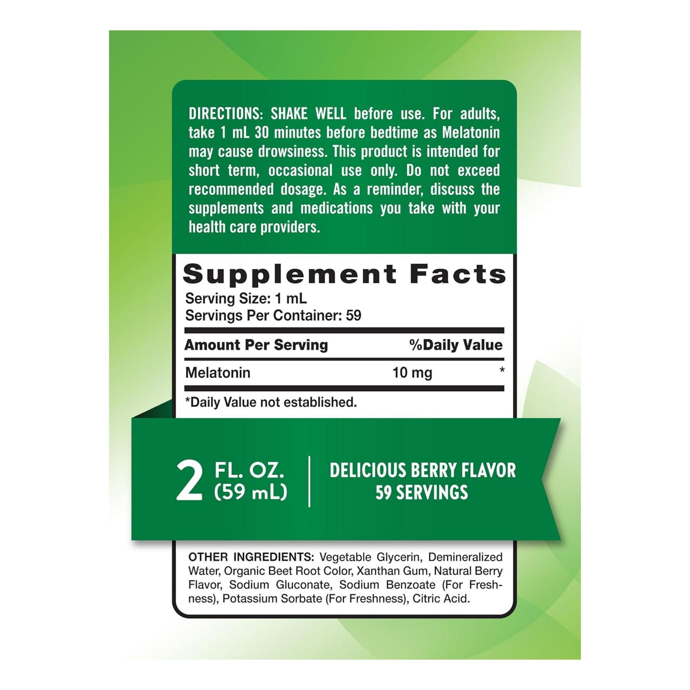 Nature's Truth Extra Strength Liquid Melatonin 10 Mg - 2 Fl. Oz