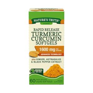 Nature's Truth Turmeric Curcumin, 1600 Mg, Rapid Release Liquid Softgels