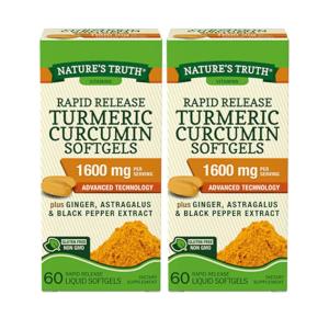 Nature's Truth Turmeric Curcumin, 1600 Mg, Rapid Release Liquid Softgels