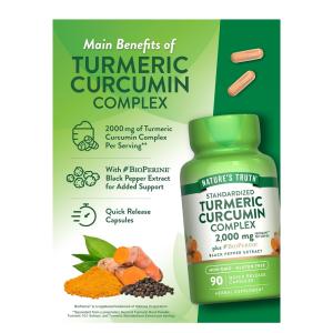 Nature's Truth Quick Release Capsules 2000 Mg Standardized Turmeric Curcumin Complex