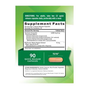 Nature's Truth Quick Release Capsules 2000 Mg Standardized Turmeric Curcumin Complex