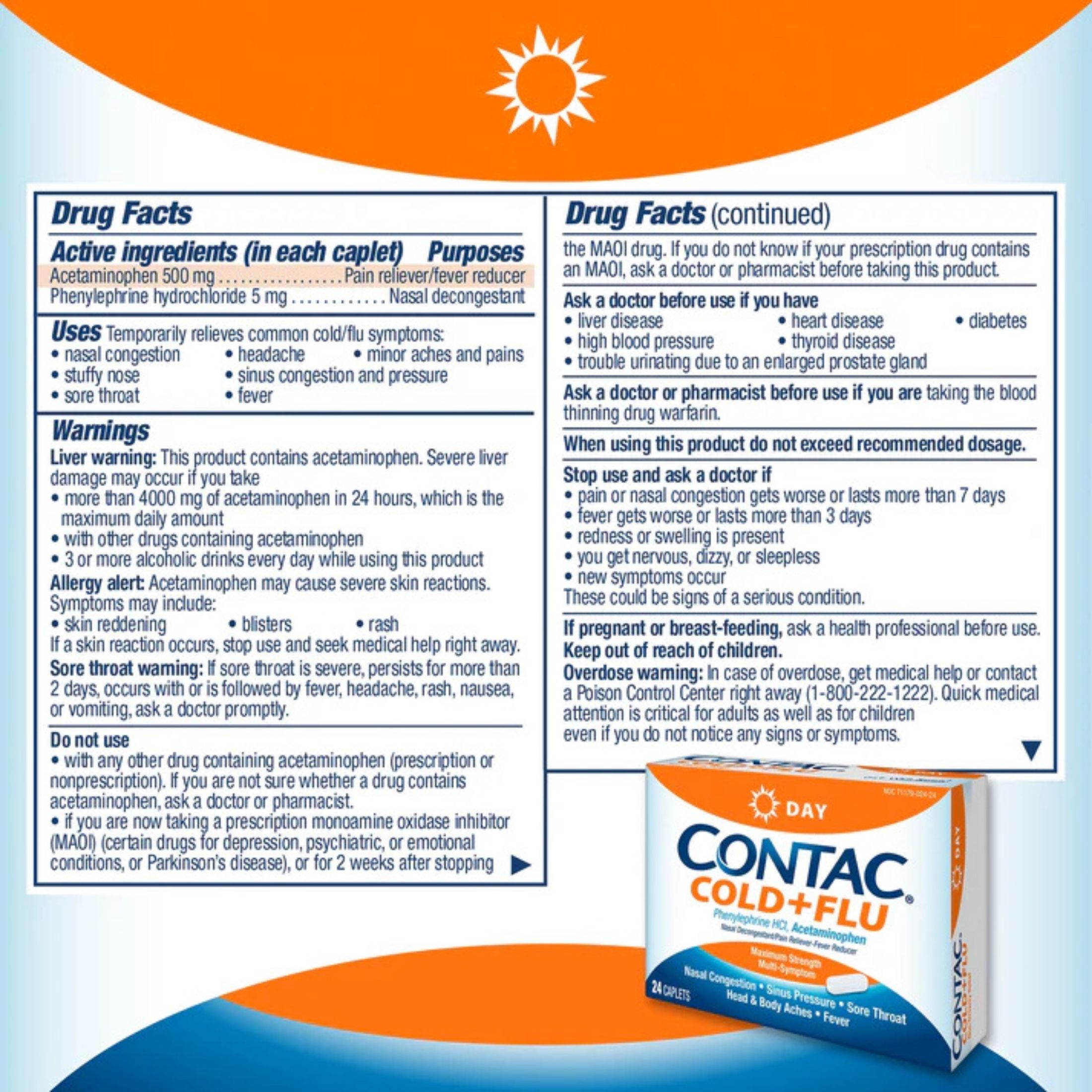 Contac Cold & Flu Day/Night Maximum Strength Caplets