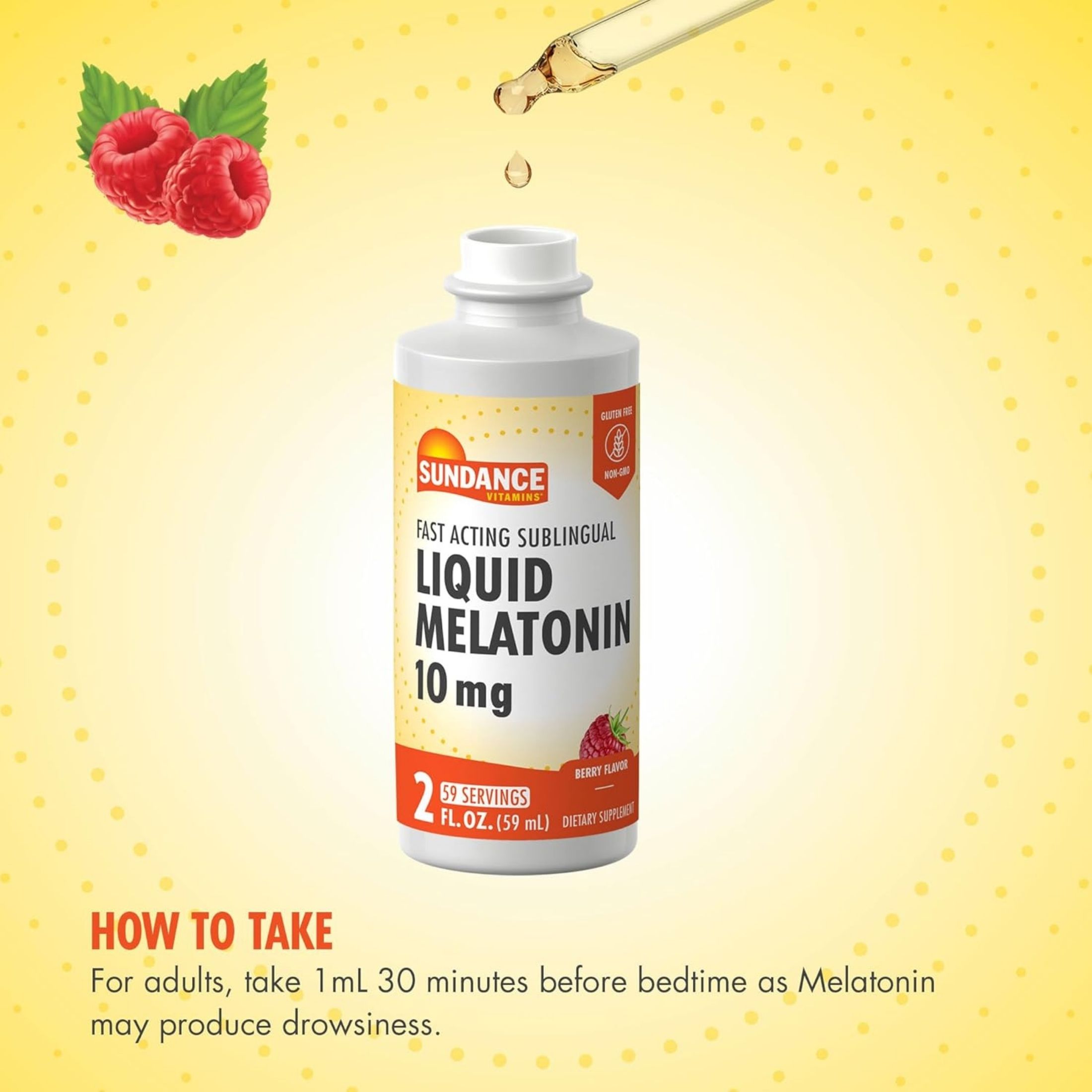 Sundance Liquid Melatonin 10 Mg Natural Berry Flavor, 2 Oz
