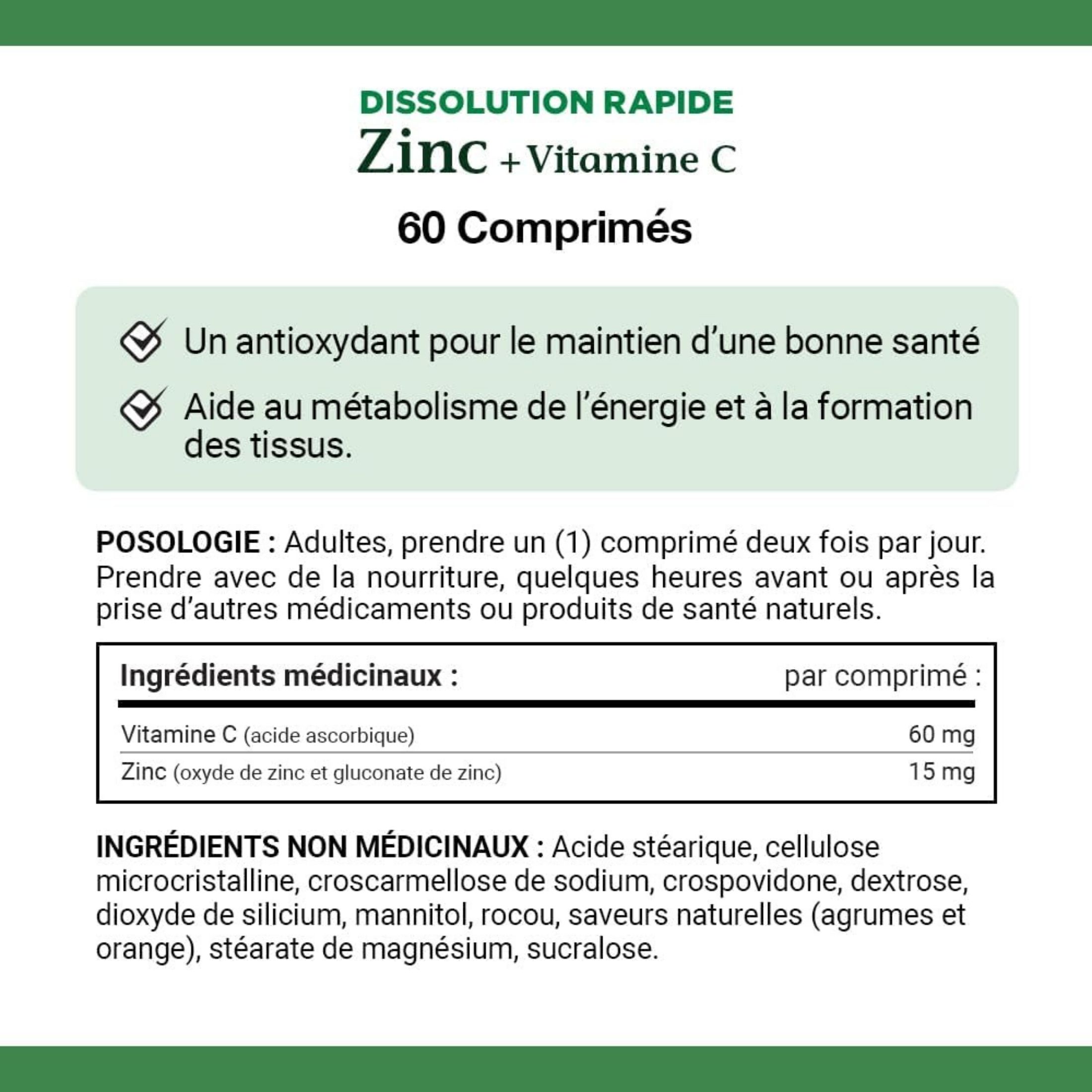 Nature's Bounty Vitamin C Plus Zinc, 60 Quick Dissolve Tablets