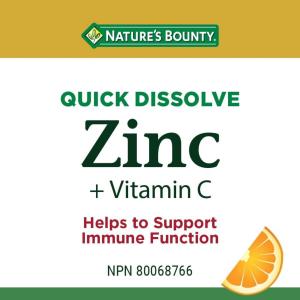 Nature's Bounty Vitamin C Plus Zinc, 60 Quick Dissolve Tablets