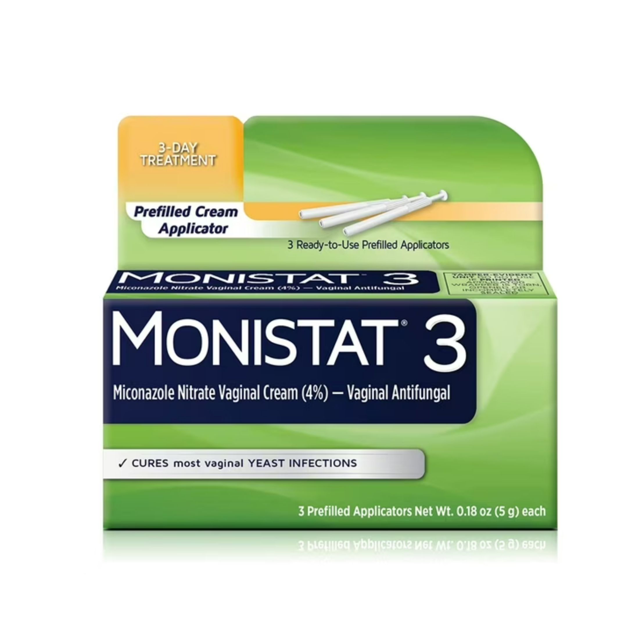 Monistat Prefilled Applicators Cream 3 Day Treatment Vaginal Antifungal
