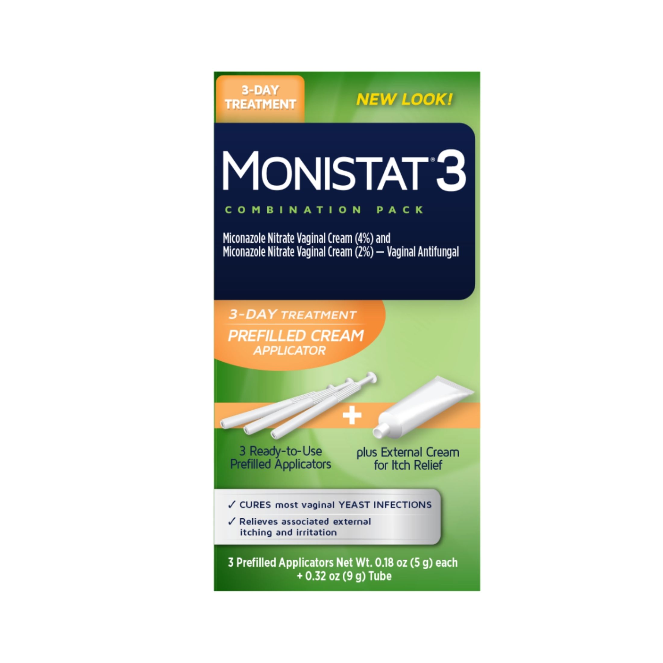 Monistat Prefilled Applicators Cream 3 Day Treatment Vaginal Antifungal