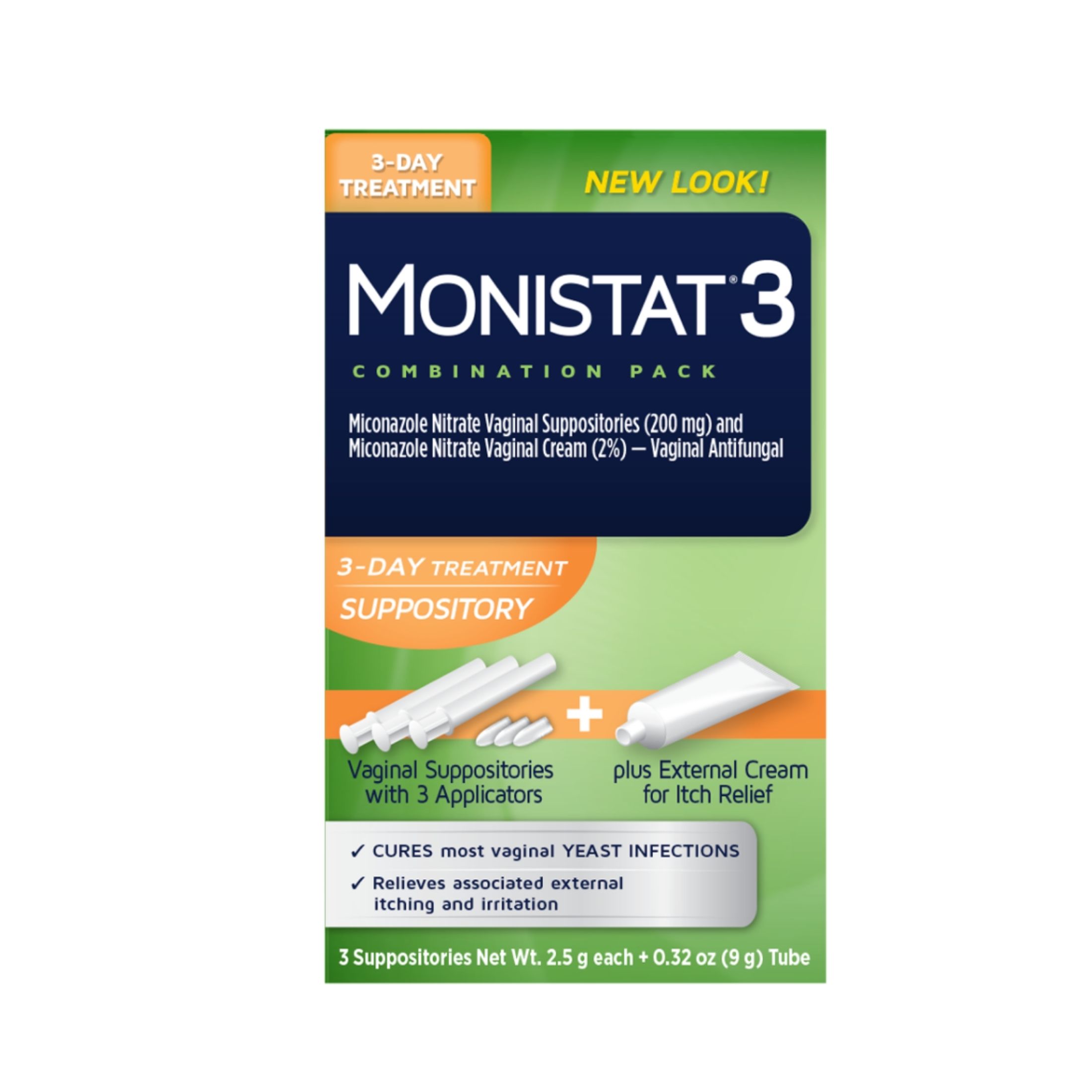 Monistat Suppository, 3-Day Treatment, Combination Pack