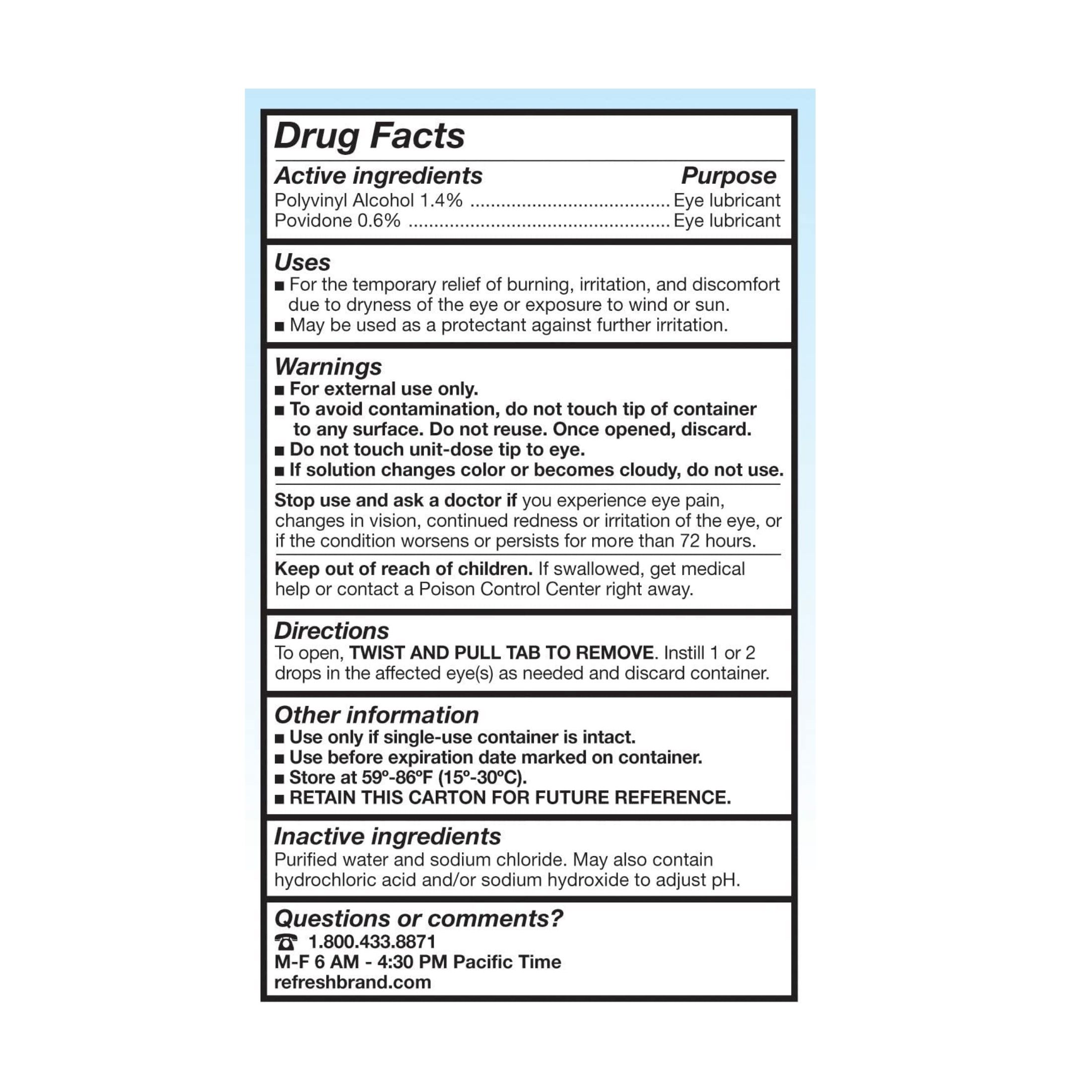 Refresh Classic Lubricant Eye Drops Single-Use Containers