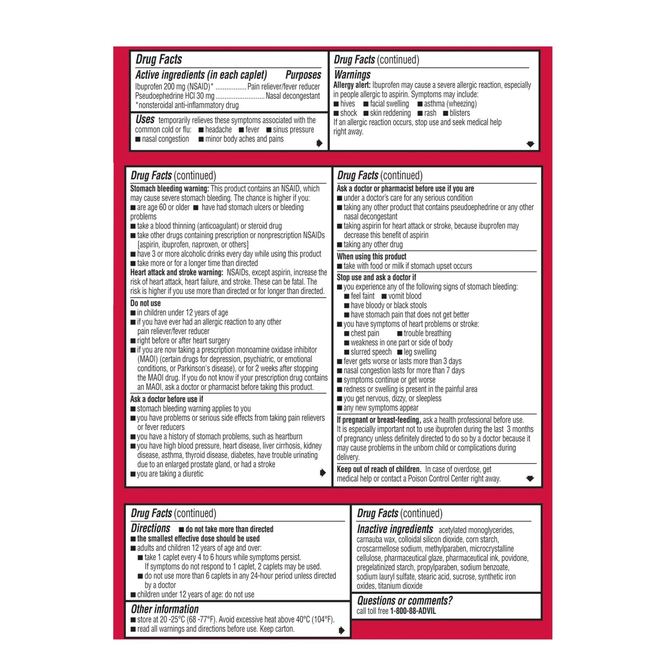 Advil Cold & Sinus, Non-Drowsy, Coated Caplets