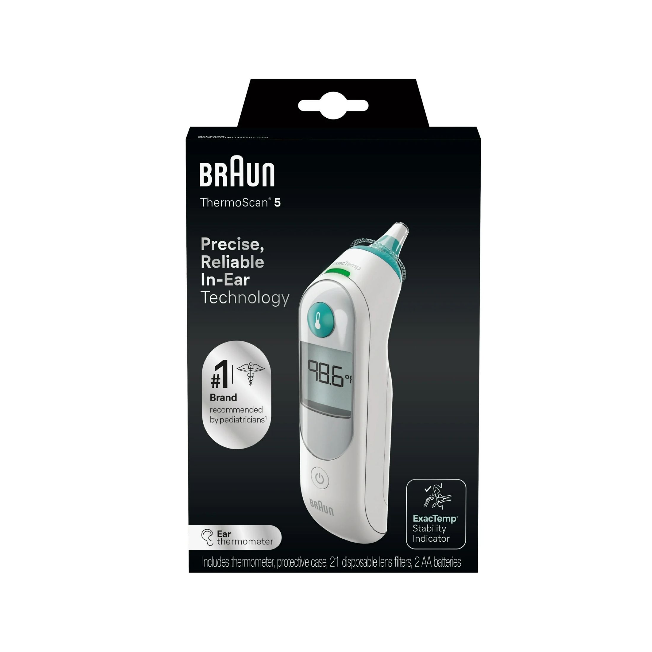 Braun ThermoScan 5 Digital Ear Thermometer, IRT6500US, White