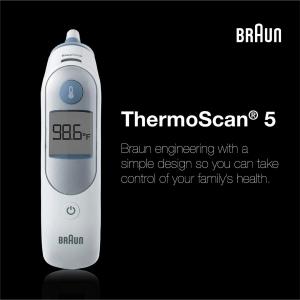 Braun ThermoScan 5 Digital Ear Thermometer, IRT6500US, White