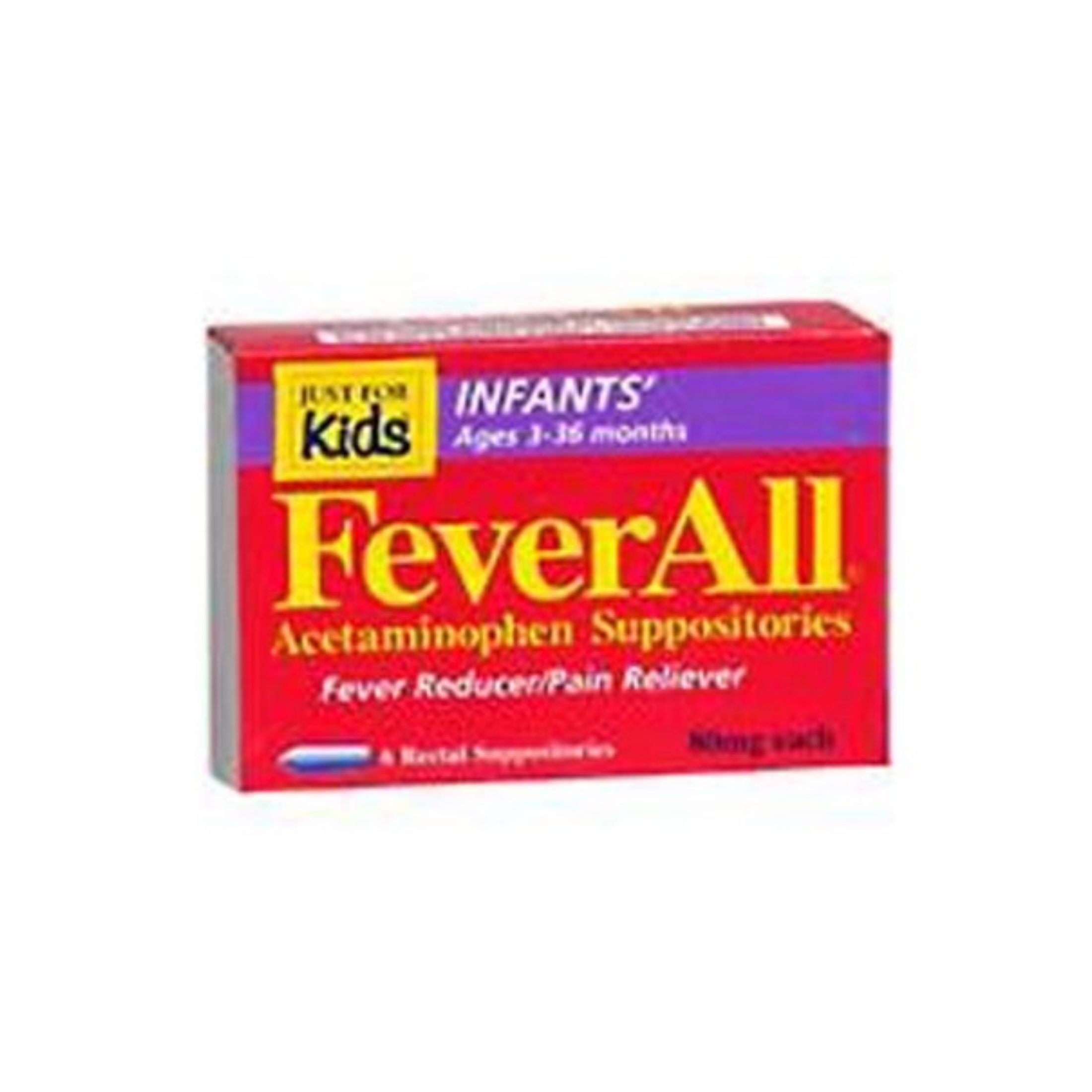 FeverAll Acetaminophen, 80 Mg, Infants, Suppositories