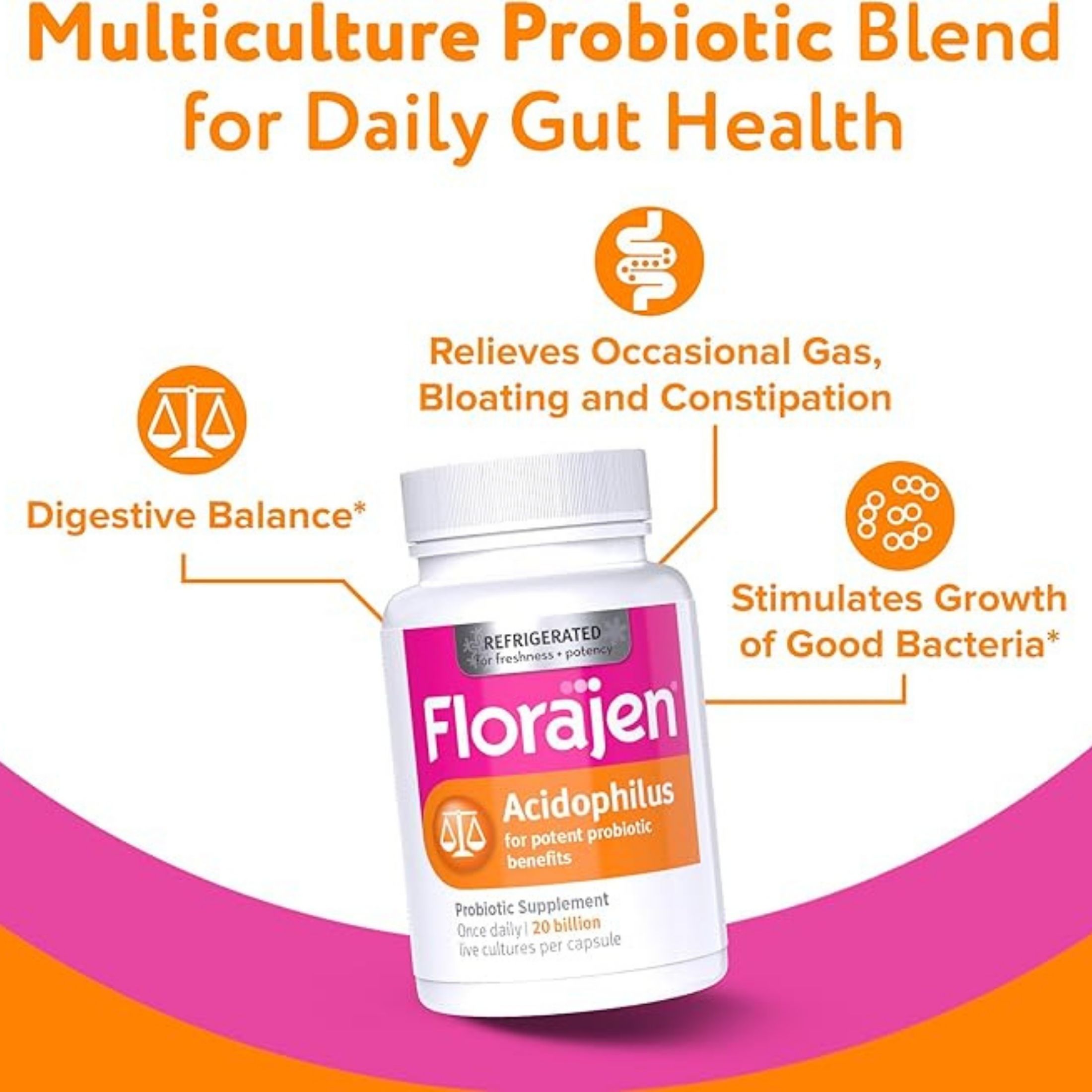 Florajen Acidophilus, Extra High Potency, Capsules