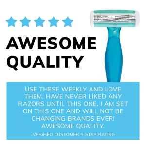 BiC Soleil Comfort Women's Disposable Razor, Four Blade, Count Of 3 Razors, For A Smooth And Close Shave