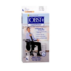Jobst Men's Dress Knee High 8-15 Closed Toe Socks, Black, Small