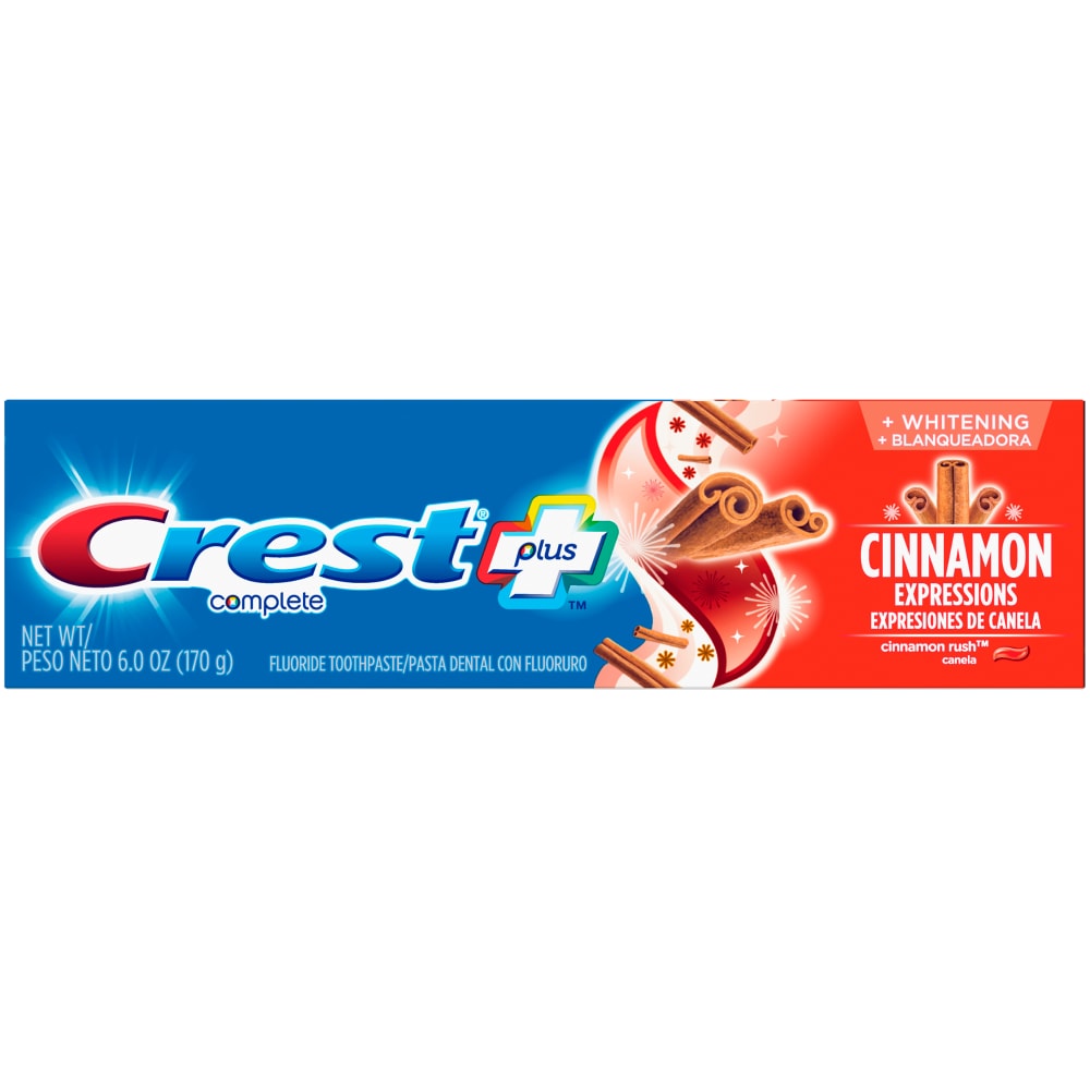 Crest Plus Complete Whitening Fluoride Cinnamon Rush Toothpaste